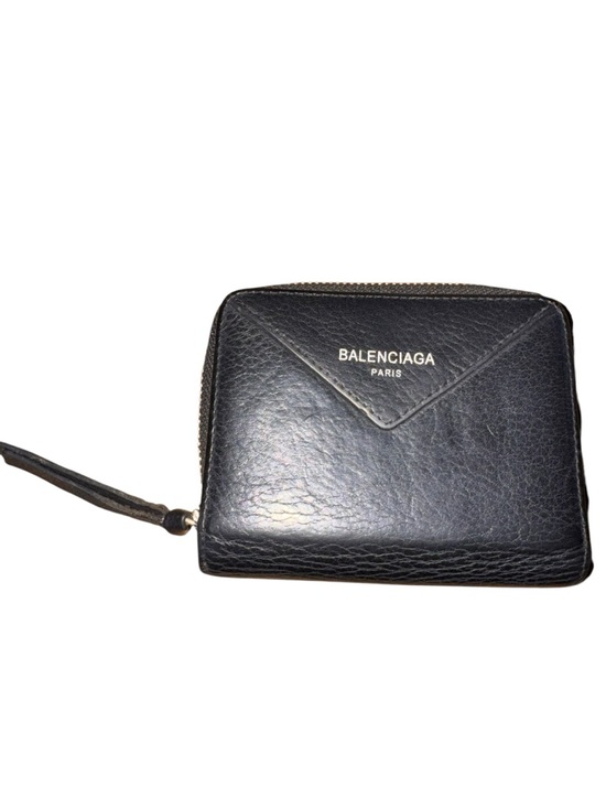 Balenciaga Black Leather Zip Wallet